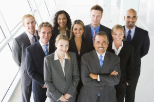 group of employees wearing suits 